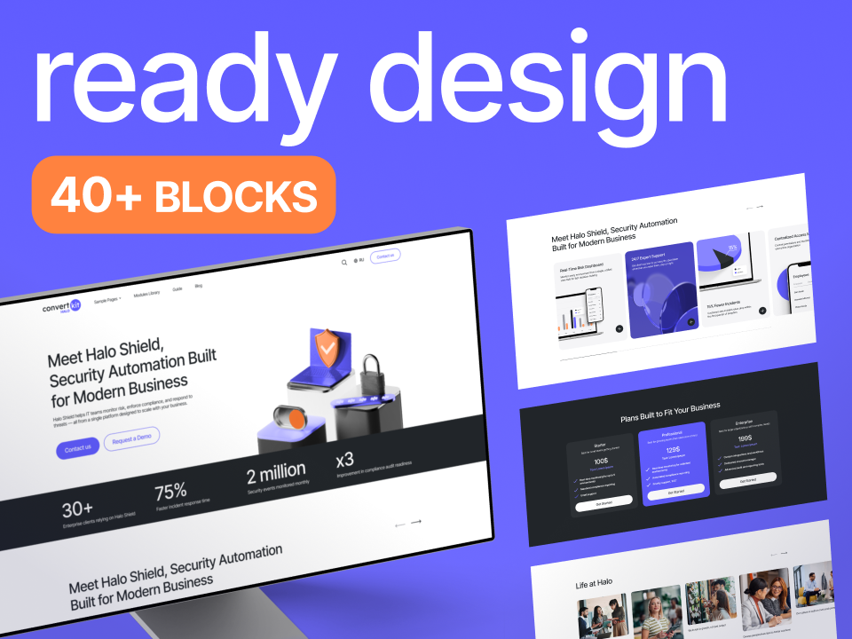 Premium, High-Tech Minimalism + 40 Ready-Made Blocks